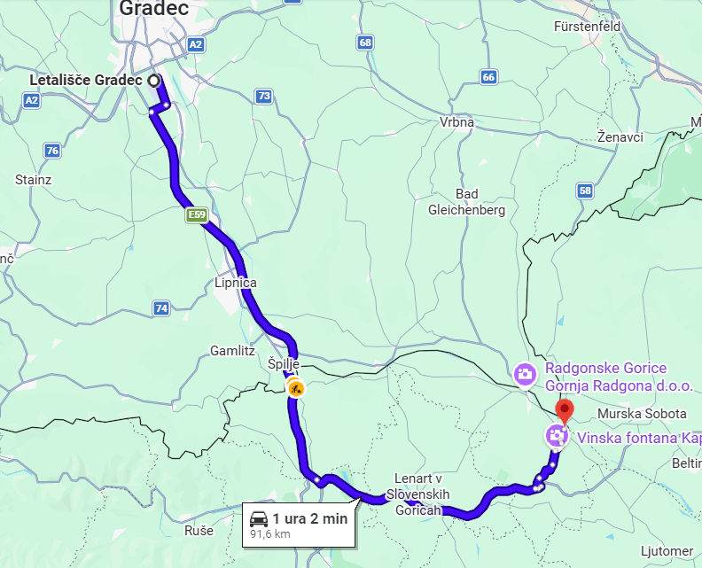 Travel from Graz to Radenci